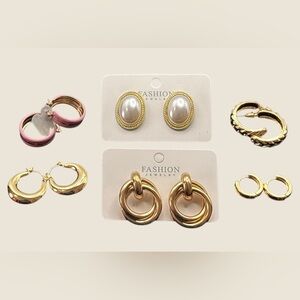 Fashion Jewelry Gold-Tone and Pearl Earring Collection
